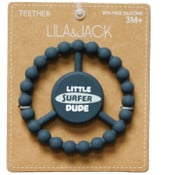 Wholesale - 1pc Silicone Peace Teether - Navy "Little Surfer Dude" C/P 100, UPC: 195010138956